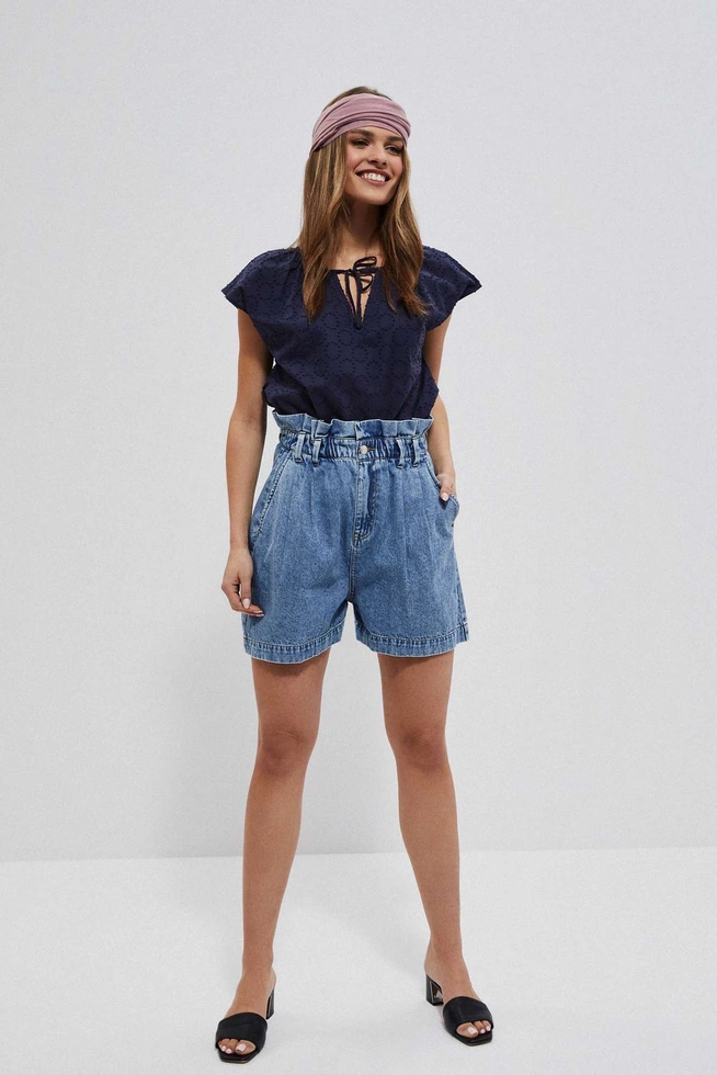 Bawełniana bluzka koszulowa granatowa