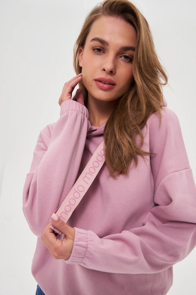 Bluza z kapturem różowa