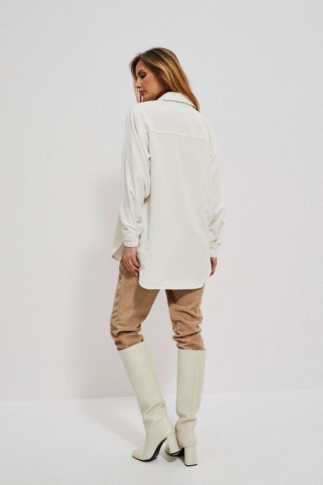 Sztruksowa koszula perłowa