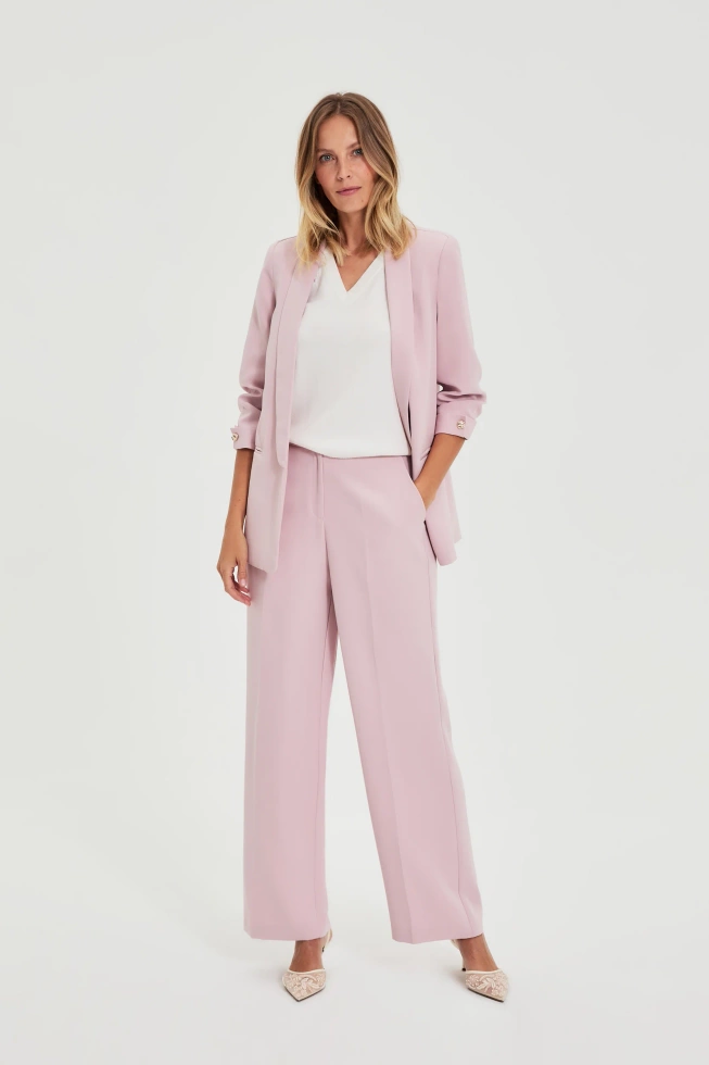 Marynarka z marszczonymi rękawami różowa