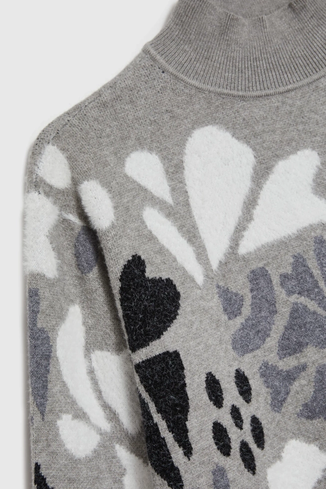 Sweter z golfem szary