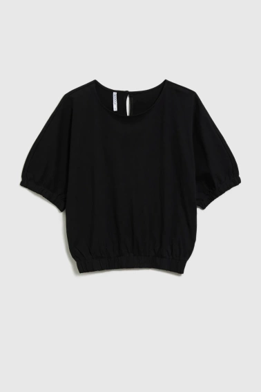 Bluzka z krótkimi rękawami czarna