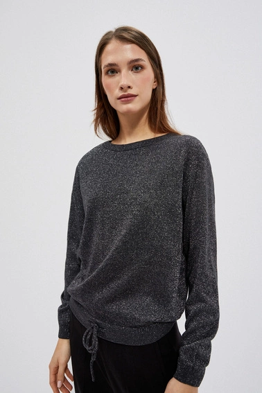 Sweter z metaliczną nitką grafitowy