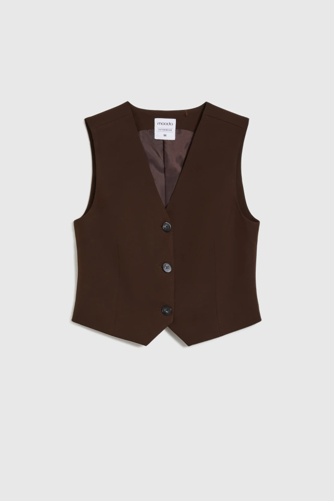 Elegancka kamizelka brązowa