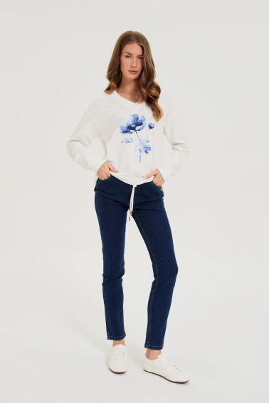 Bluza z nadrukiem biała