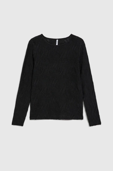 Dopasowana bluzka z dekoltem w łódkę czarna