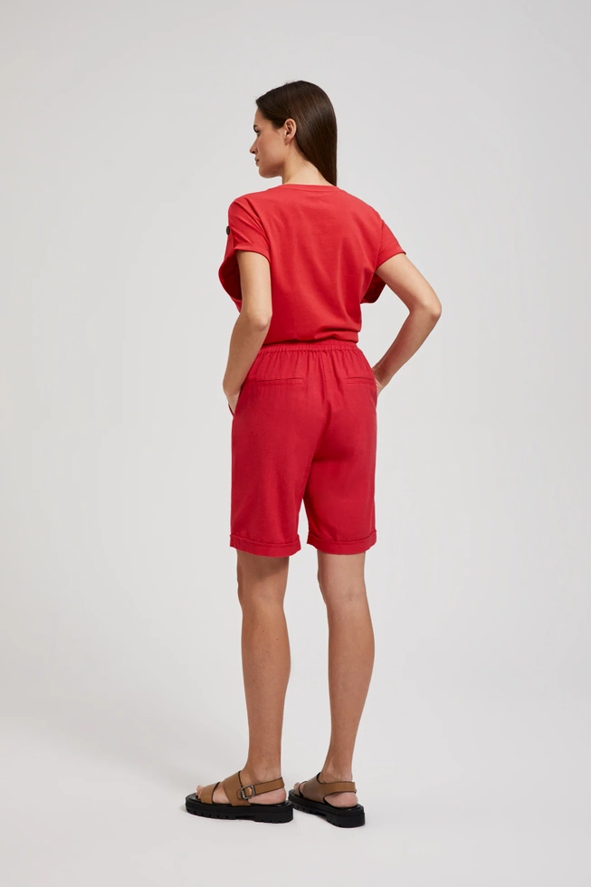 Wiskozowe szorty czerwone