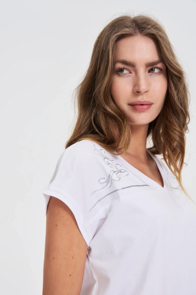 Bluzka z bawełny biała