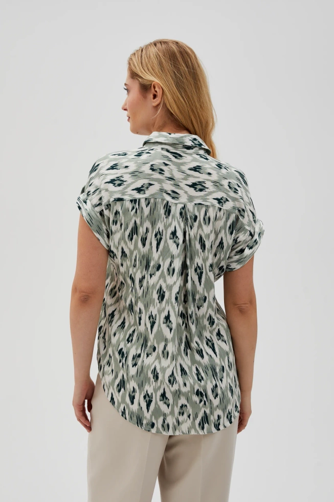 Wiskozowa koszula oliwkowa