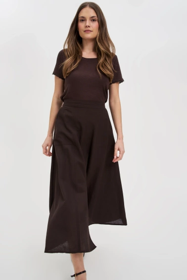 Bluzka z krótkimi rękawami brązowa