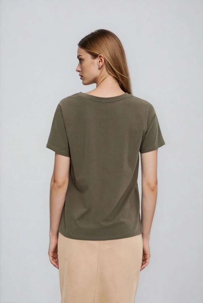 Bluzka z dżetami oliwkowa