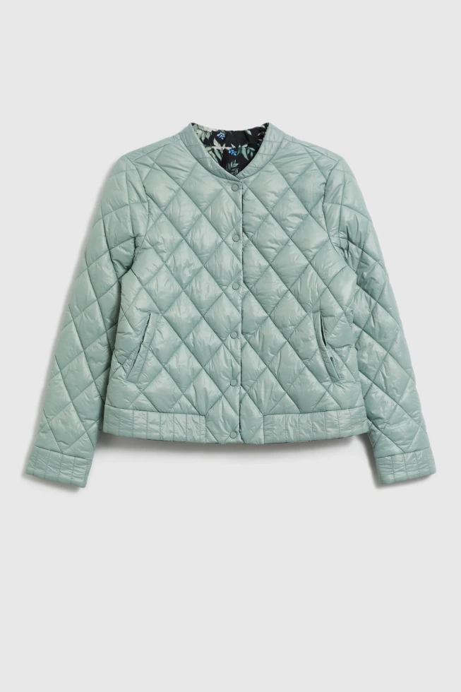 Dwustronna pikowana kurtka oliwkowa