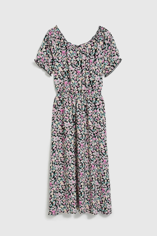 Sukienka midi w drobne kwiaty