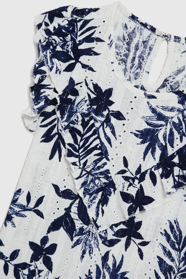 Bluzka z falbaną biała