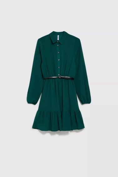 Sukienka z rozkloszowanym dołem i paskiem