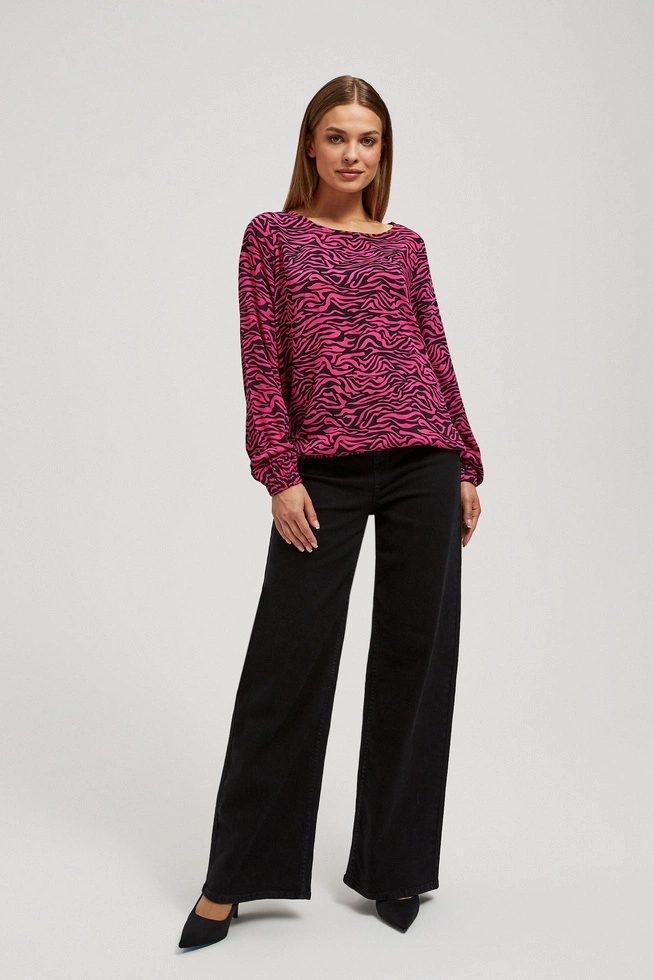 Wzorzysta koszula fuksjowa