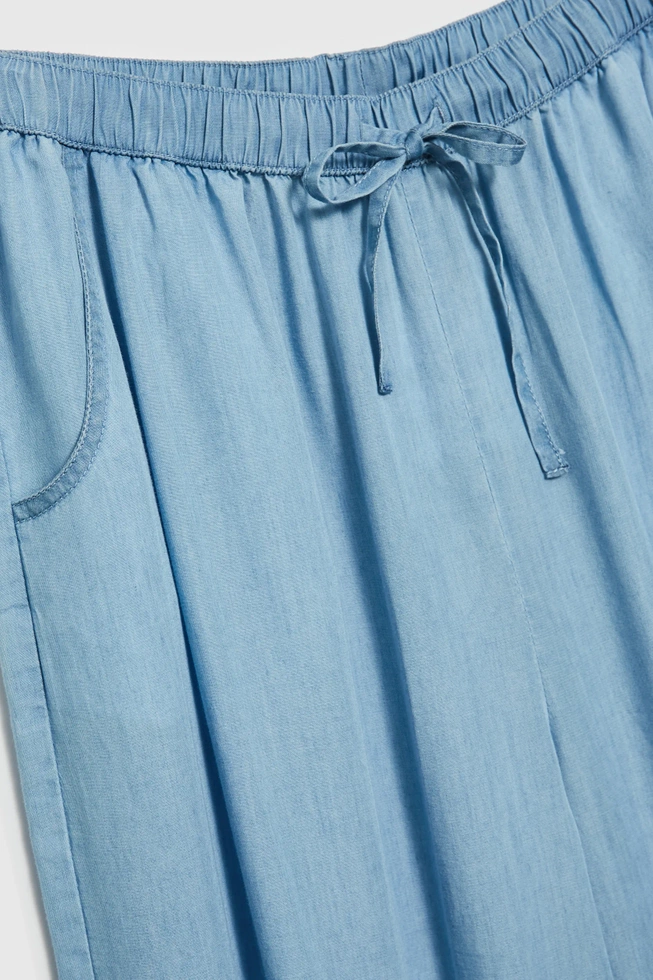 Spodnie z lyocell błękitne