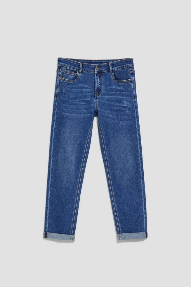 Jeansy granatowe z prostą nogawką