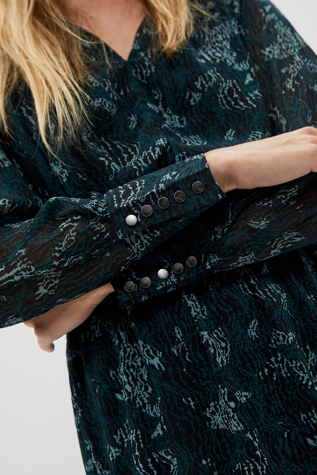 Sukienka z printem szmaragdowa