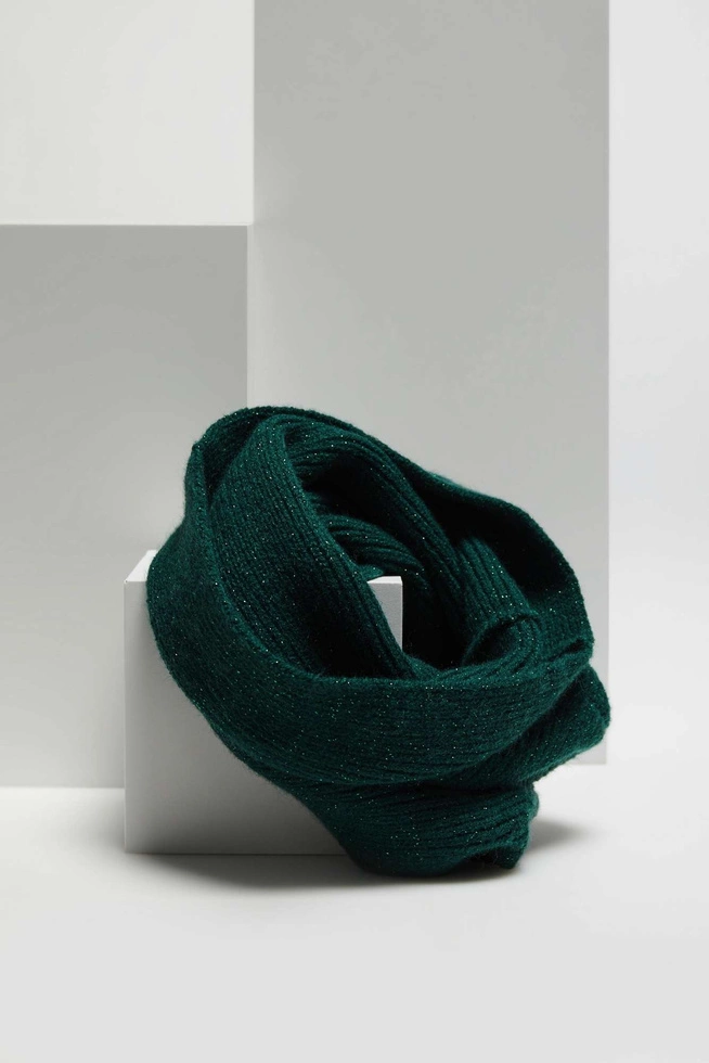 Komin z metaliczną nitką szmaragdowy