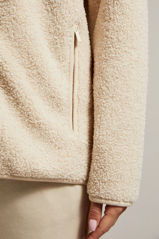 Bluza zapinana na zamek beżowa