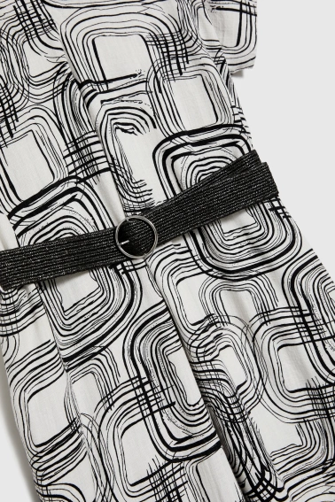 Wiskozowo-lniana sukienka biała 