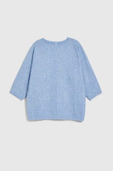 Sweter z rękawem 3/4 błękitny 