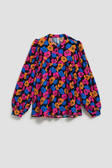 Koszula w kwiaty czarna