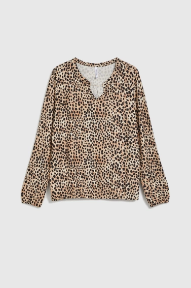 Sweter w zwierzęcy wzór beżowy 