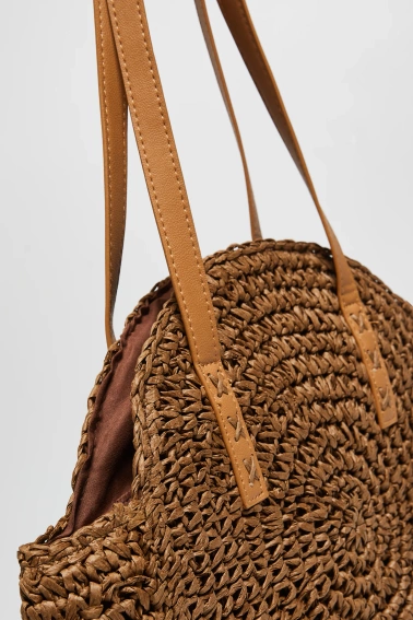 Okrągła torba brązowa