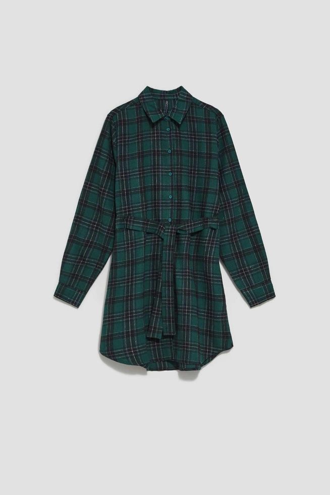 Koszula w kratę szmaragdowa