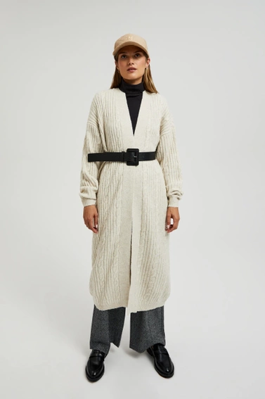 Długi kardigan beżowy