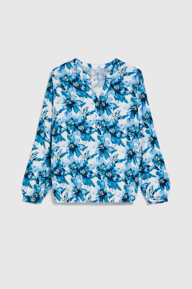 Wzorzysta koszula niebieska