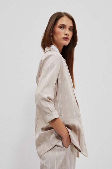 Marynarka w paski piaskowa