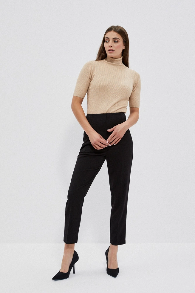 Golf z metaliczną nitką beżowy