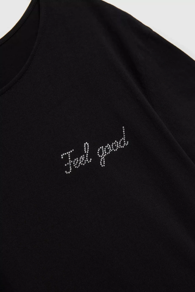 Bluzka z napisem czarna