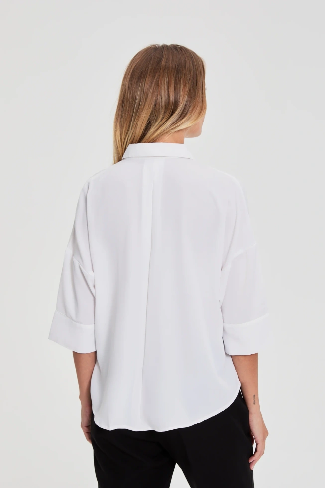 Koszula z krótkimi rękawami biała