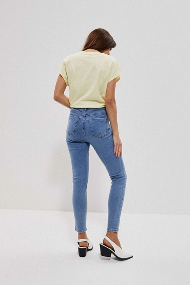 Jeansy high waist skinny niebieskie