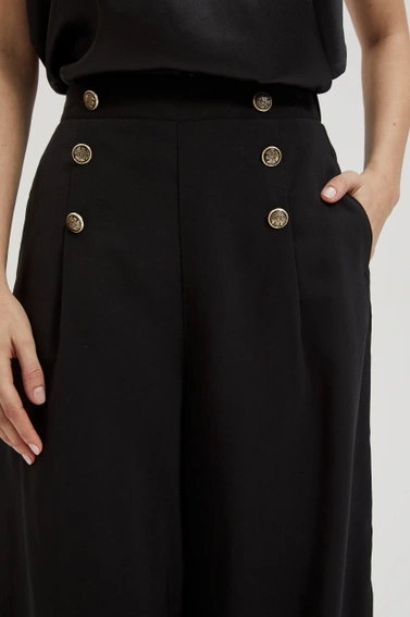 Spodnie kuloty z ozdobnymi guzikami czarne
