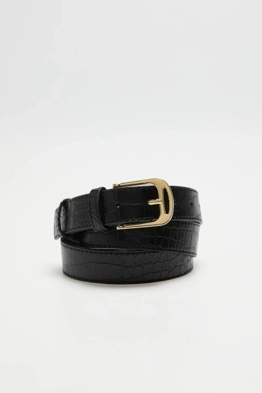 Pasek w zwierzęcy wzór czarny