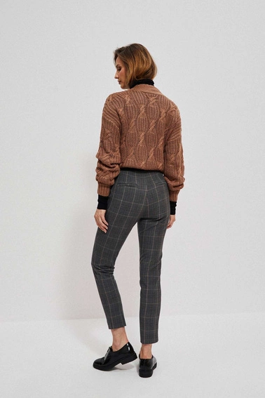 Spodnie w kratę z nogawką 7/8