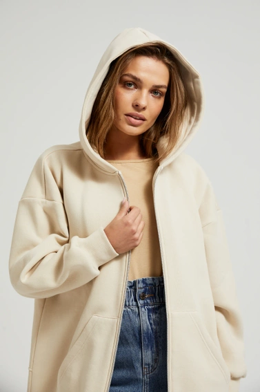 Bluza oversize z kapturem beżowa