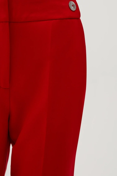 Spodnie w kant z prostymi nogawkami czerwone