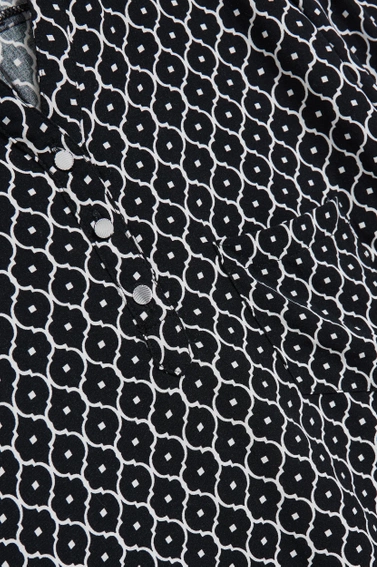 Wiskozowa koszula bez kołnierzyka czarna