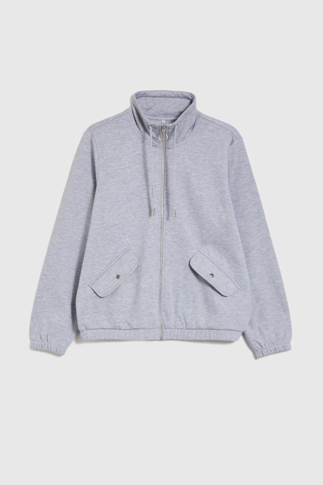 Bluza zapinana na zamek szara