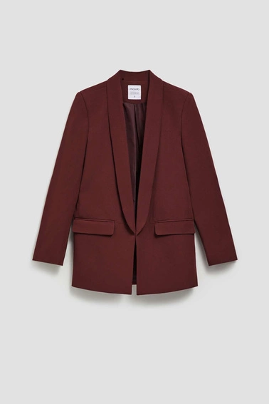 Gładka marynarka kasztanowa