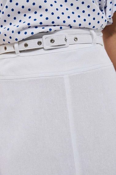 Spódnica z dodatkiem lnu biała