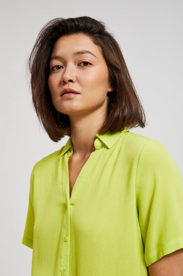 Koszula z kołnierzykiem limonkowa