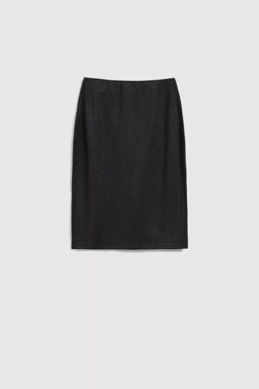 Ołówkowa spódnica z metaliczną nitką czarna
