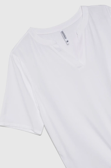 Gładka koszula z wiskozy biała